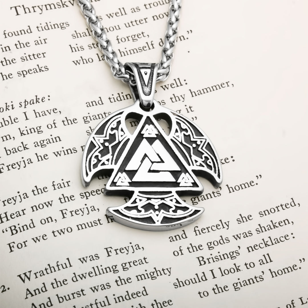 Valknut Viking Pendant Necklace 316L Stainless Steel