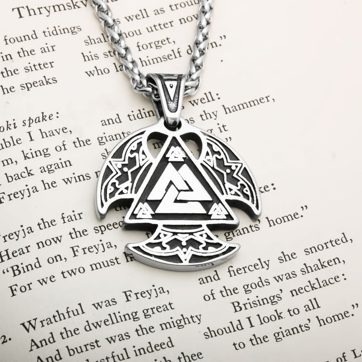 Valknut Viking Pendant Necklace 316L Stainless Steel