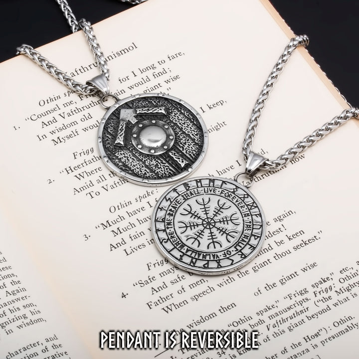 Helm of Awe Viking Pendant Necklace 316L Stainless Steel
