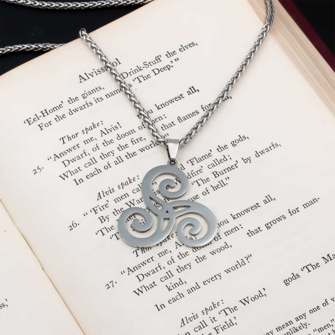 Triskele Trinity Pendant Necklace Stainless Steel Viking