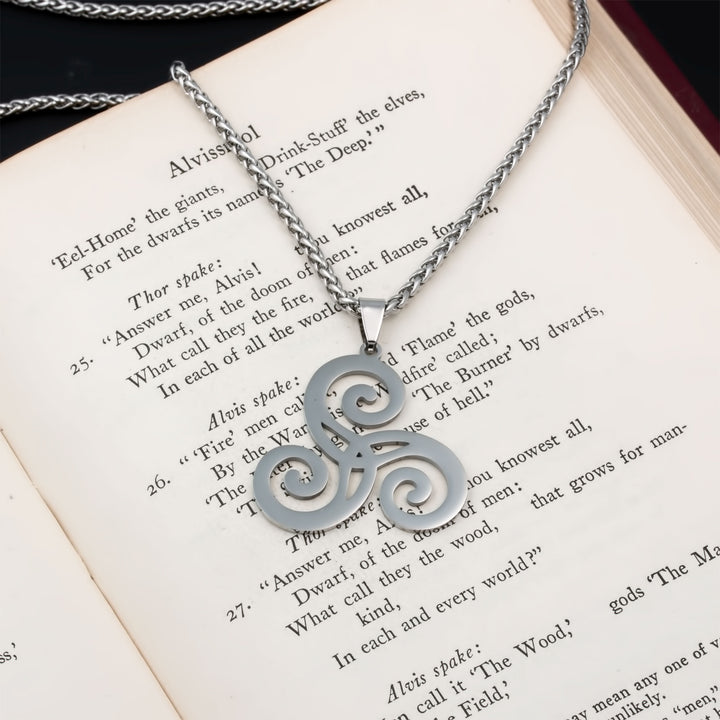 Triskele Trinity Pendant Necklace Stainless Steel Viking