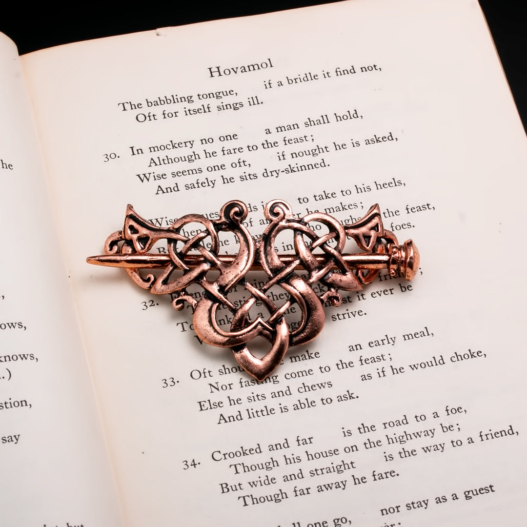 Viking Norse Celtic Hair Pin Guinevere Knot Copper