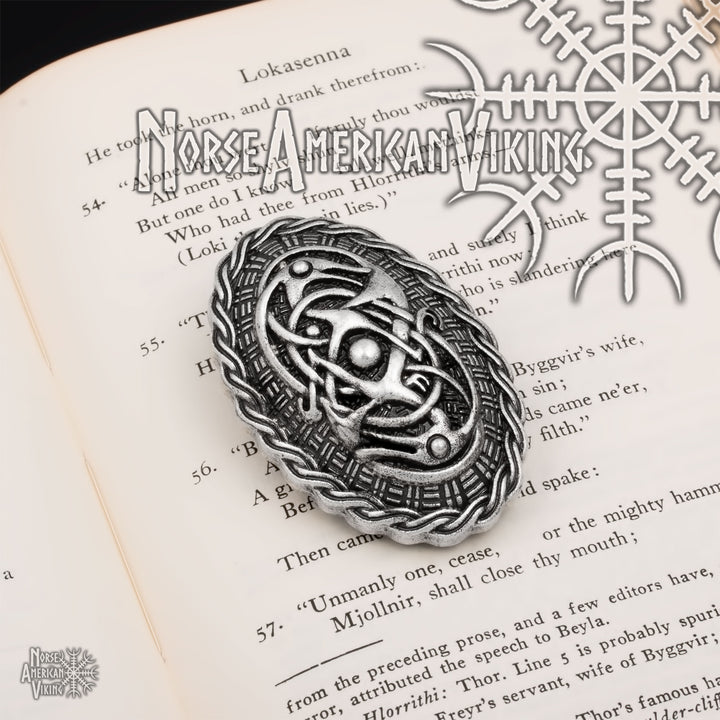 Viking Dragon Broa Oval Tortoise Brooch