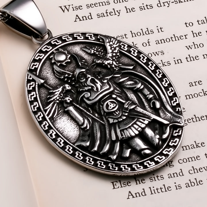 Raven Viking Pendant Necklace 316L Stainless Steel