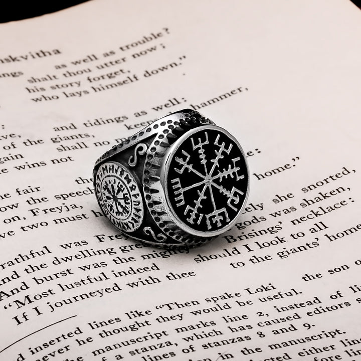 Viking Vegvisir Ring 316L Stainless Steel Size 7
