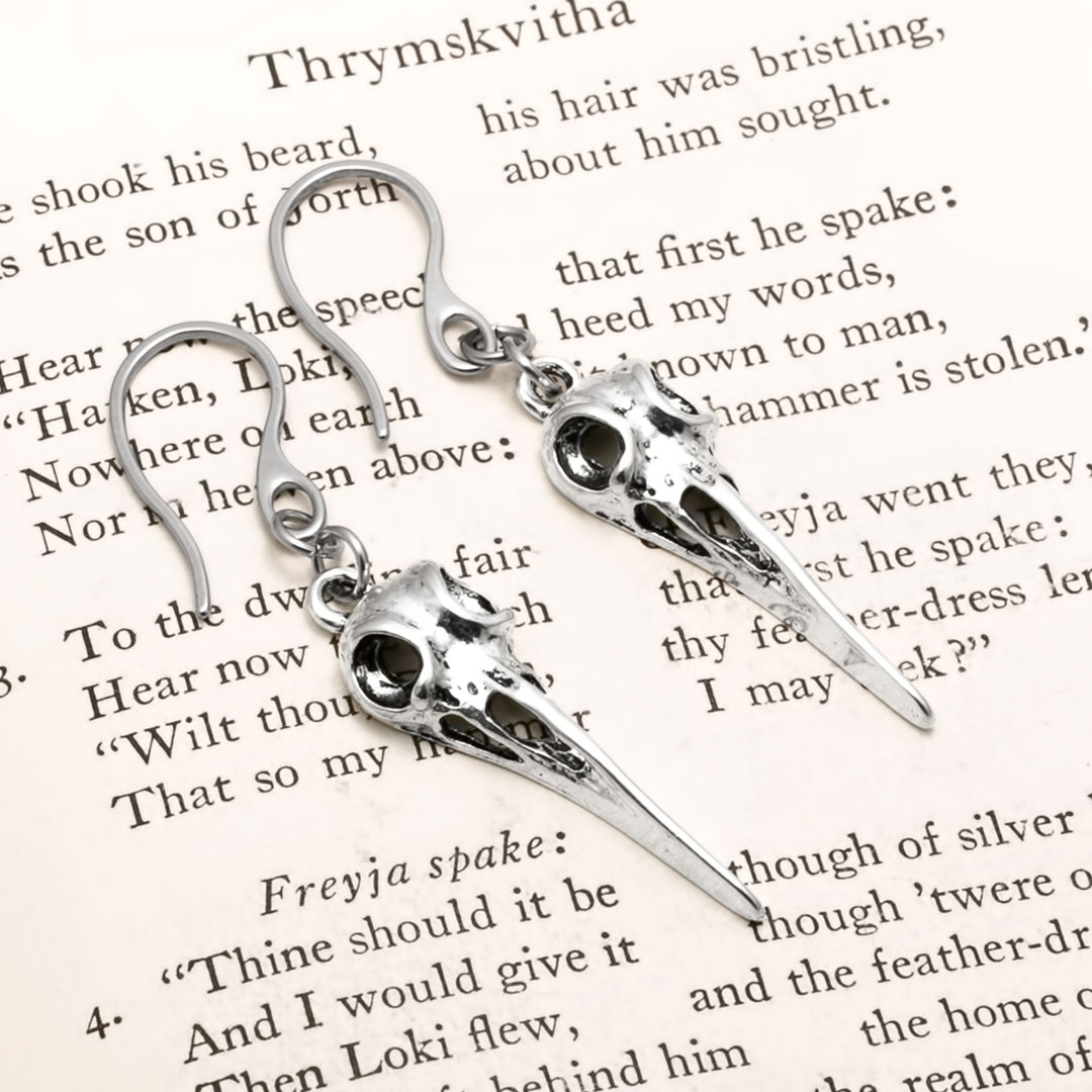 Raven Viking Dangle Earrings Zinc Alloy