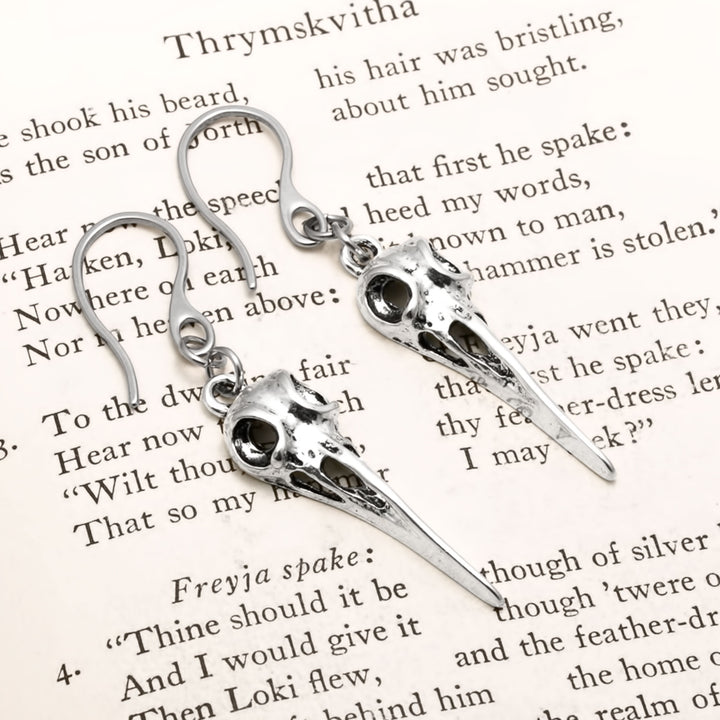 Raven Viking Dangle Earrings Zinc Alloy