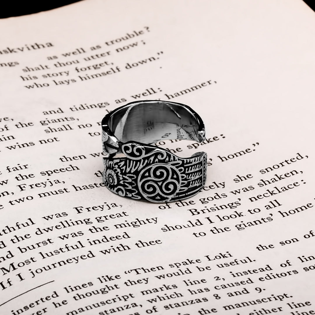 Viking Raven Ring 316L Stainless Steel Size 7