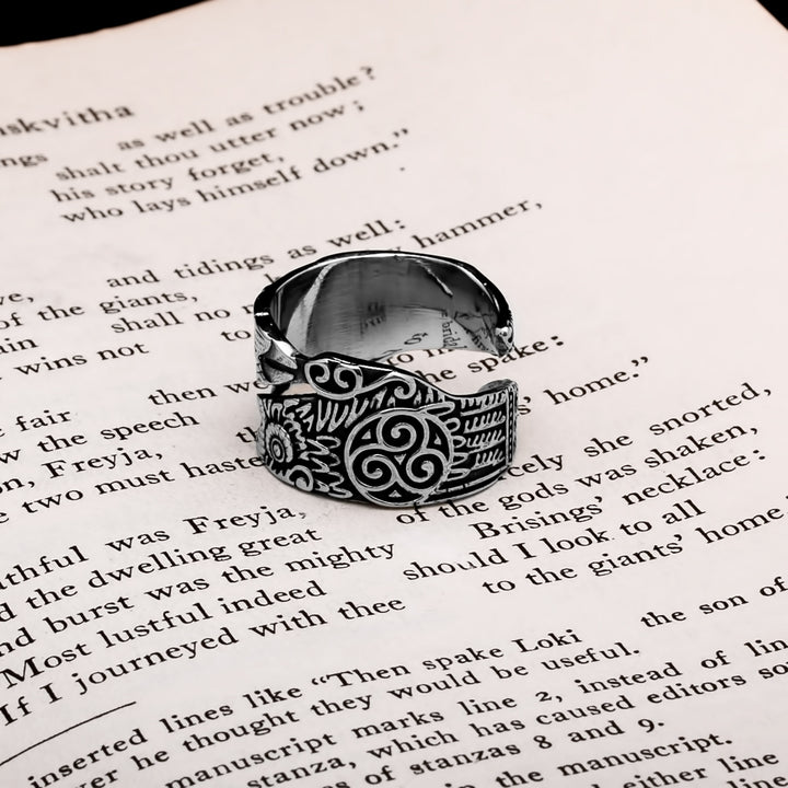 Viking Raven Ring 316L Stainless Steel Size 7