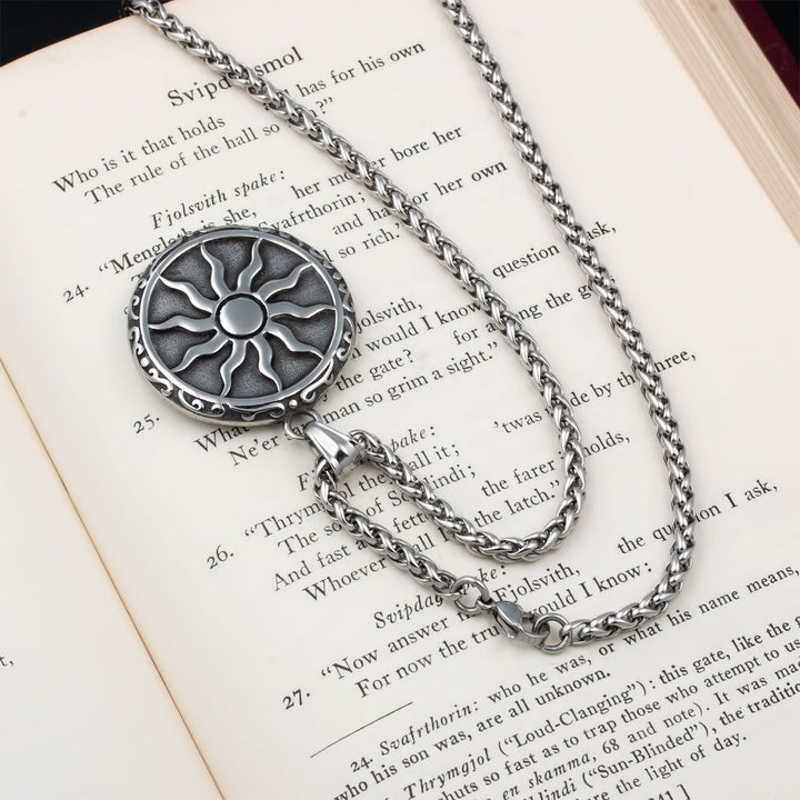 Elder Futhark Rune Viking Pendant Necklace 316L Stainless Steel