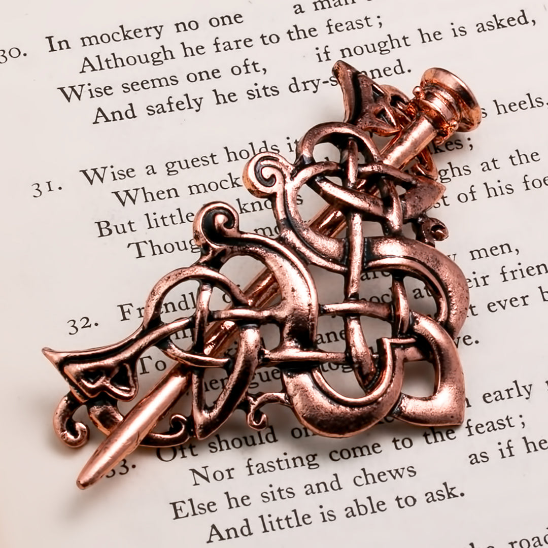 Viking Norse Celtic Hair Pin Guinevere Knot Copper