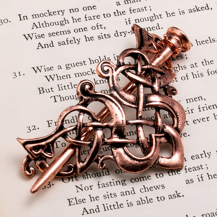 Viking Norse Celtic Hair Pin Guinevere Knot Copper