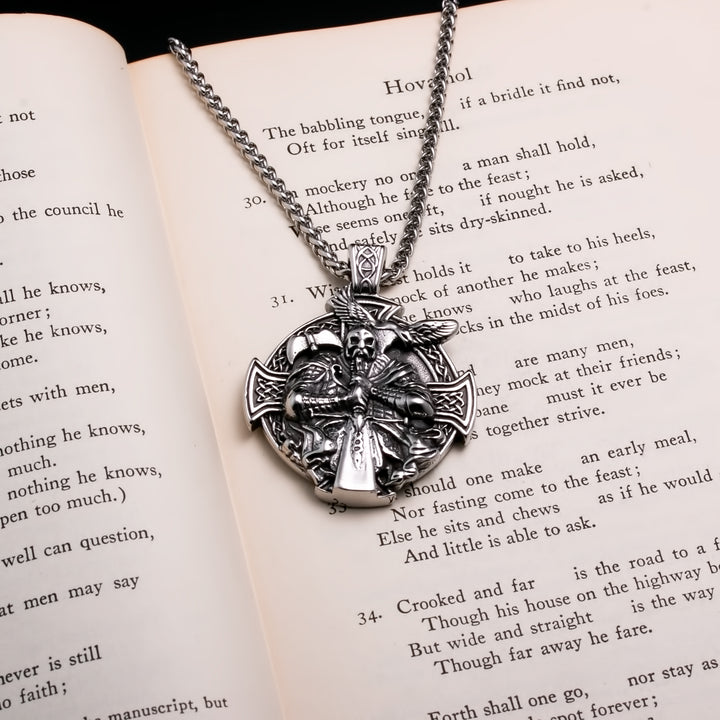 Raven Viking Pendant Necklace 316L Stainless Steel