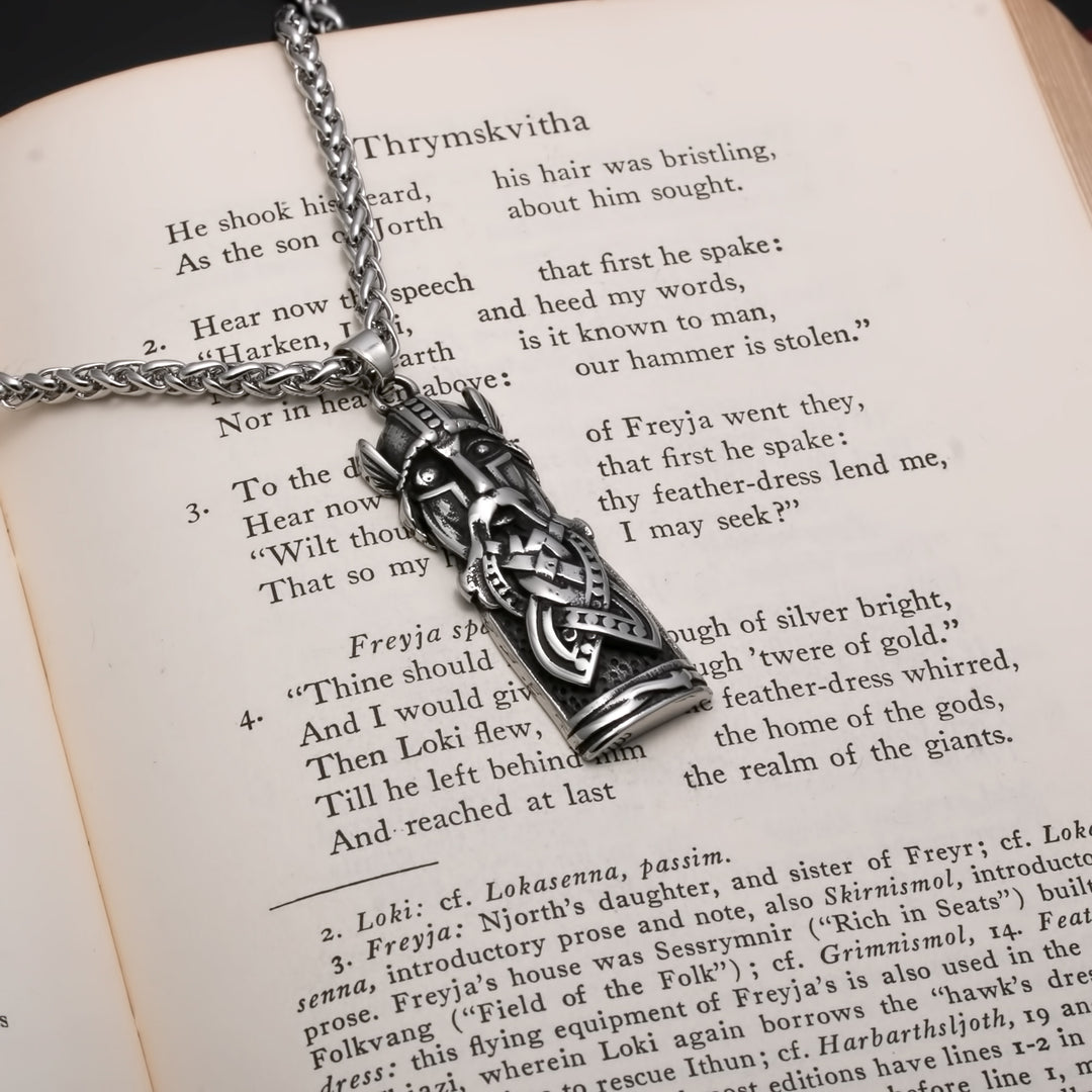 Odin Totem Pendant Necklace Stainless Steel Viking