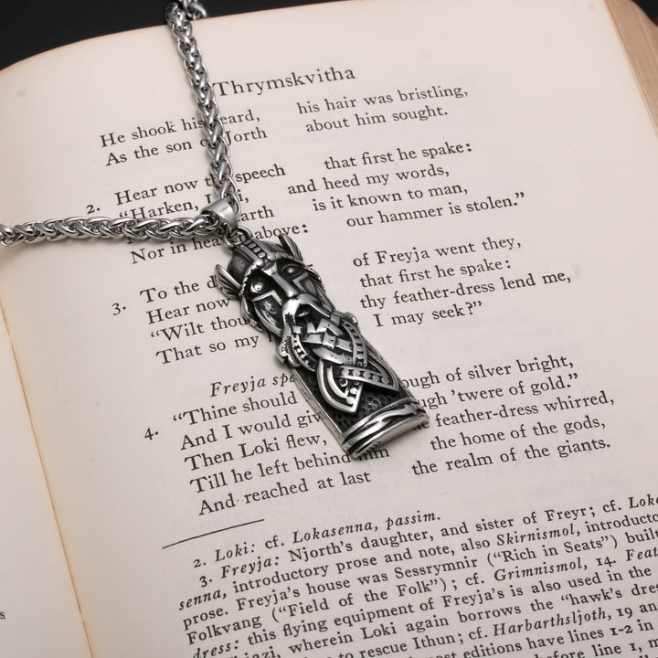Odin Totem Pendant Necklace Stainless Steel Viking