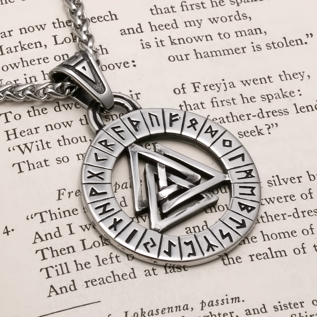Valknut Viking Pendant Necklace 316L Stainless Steel