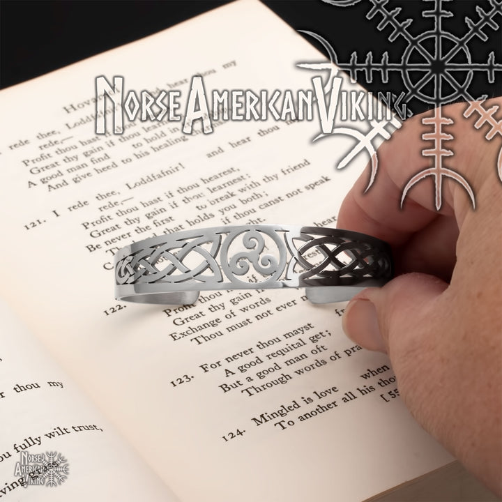 Celtic Norse Knot Cuff Bracelet 316L Stainless Steel