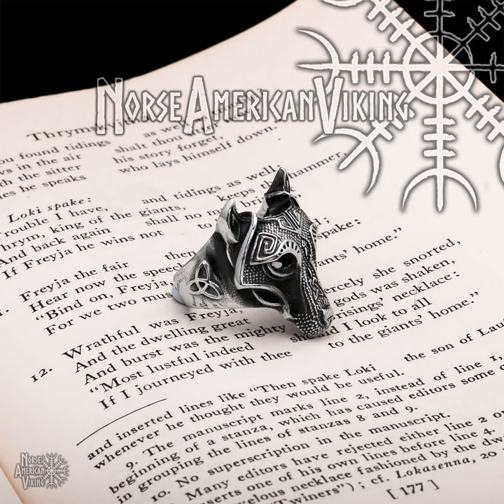Fenrir Wolf Viking Ring 316L Stainless Steel - view 4