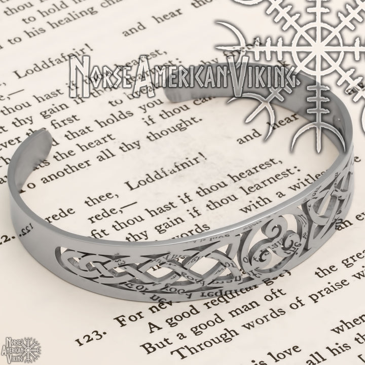 Celtic Norse Knot Cuff Bracelet 316L Stainless Steel