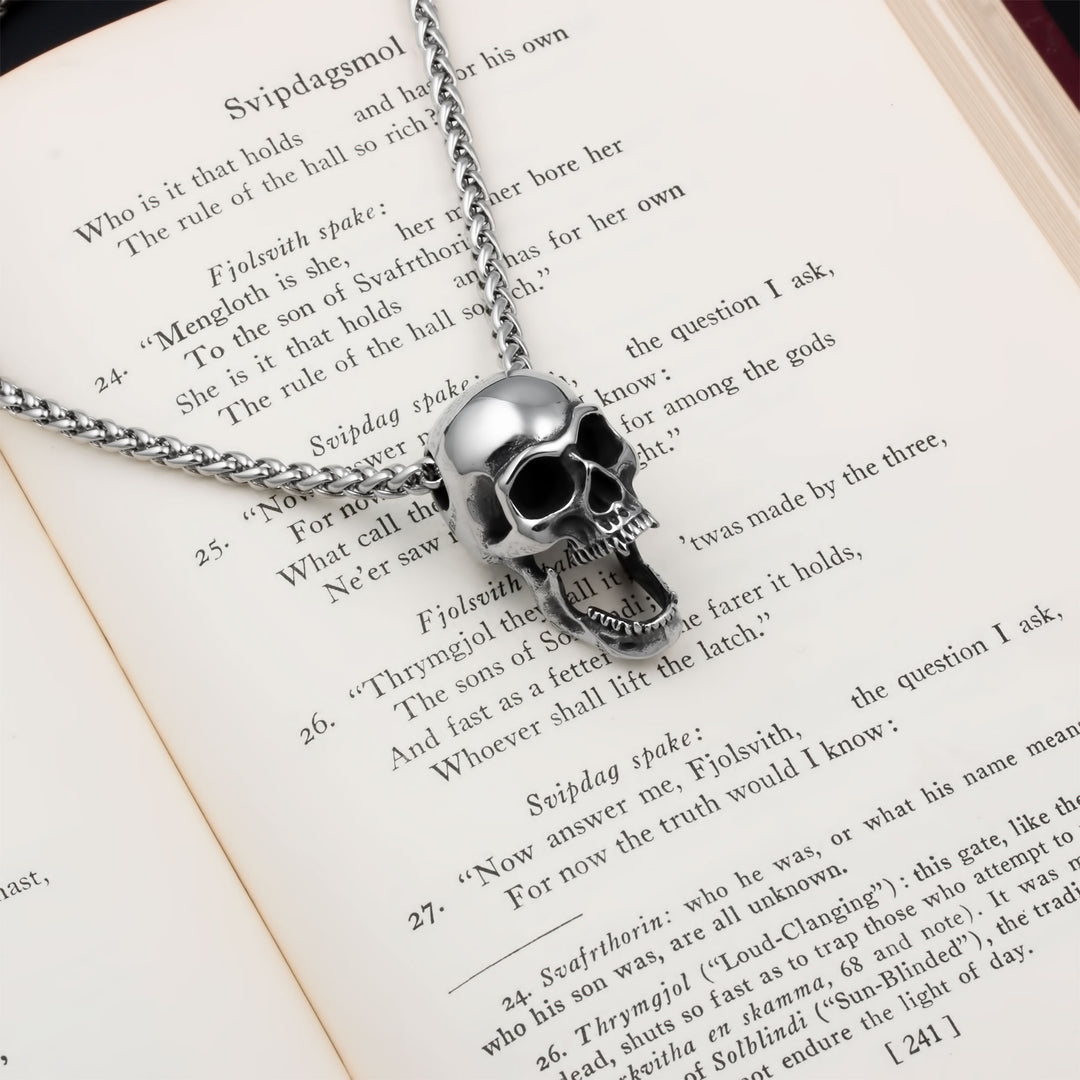 Skull of Your Enemy Pendant Necklace Stainless Steel Viking