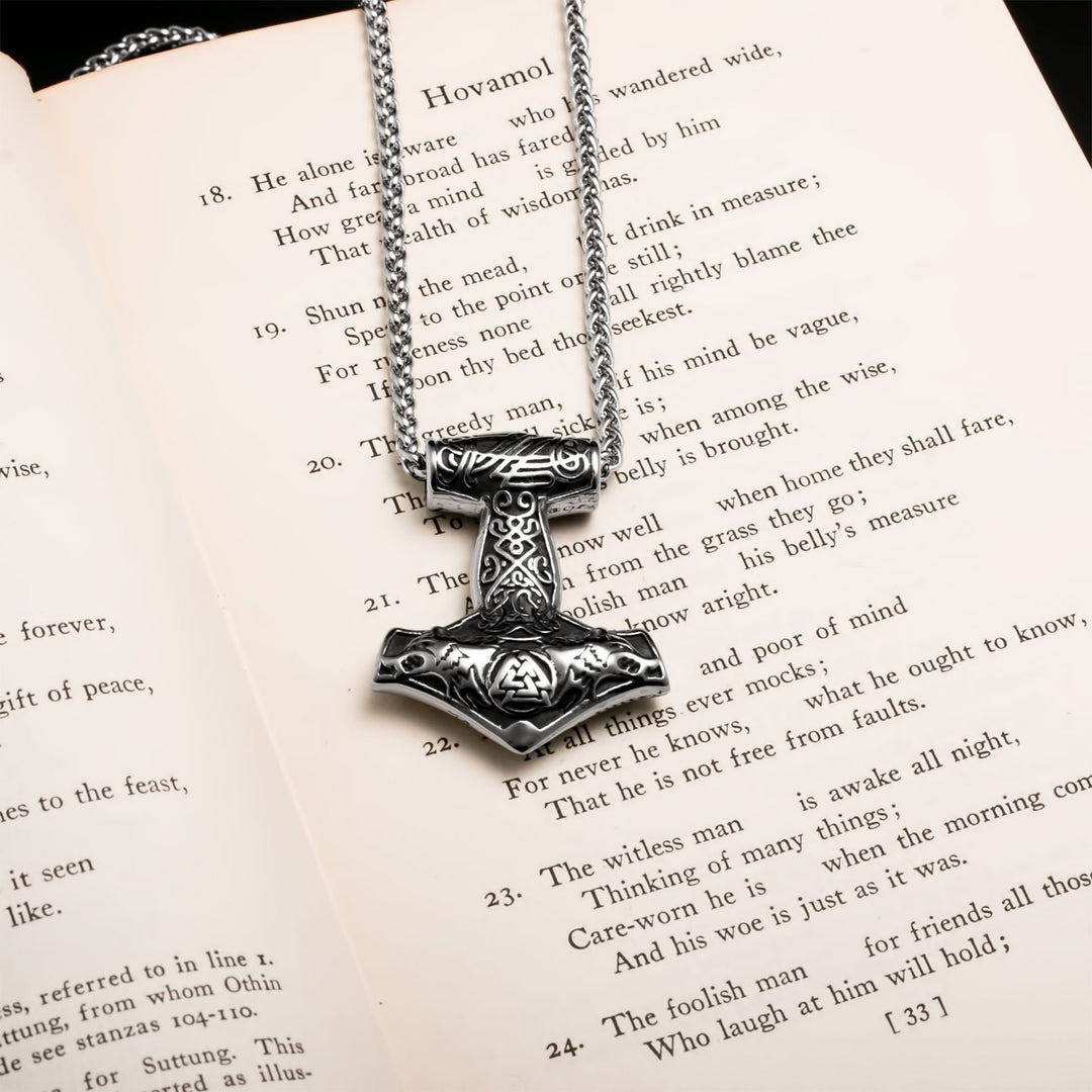 Valknut Viking Pendant Necklace 316L Stainless Steel