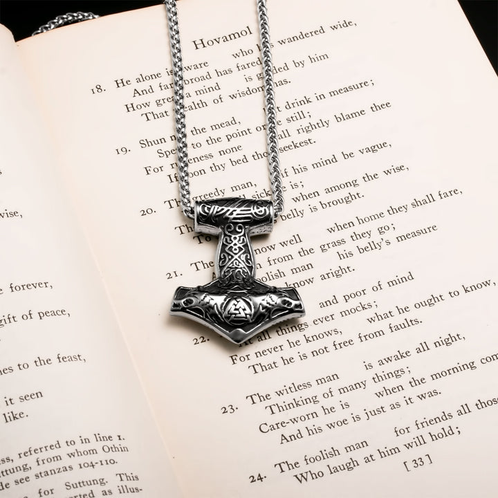 Valknut Viking Pendant Necklace 316L Stainless Steel