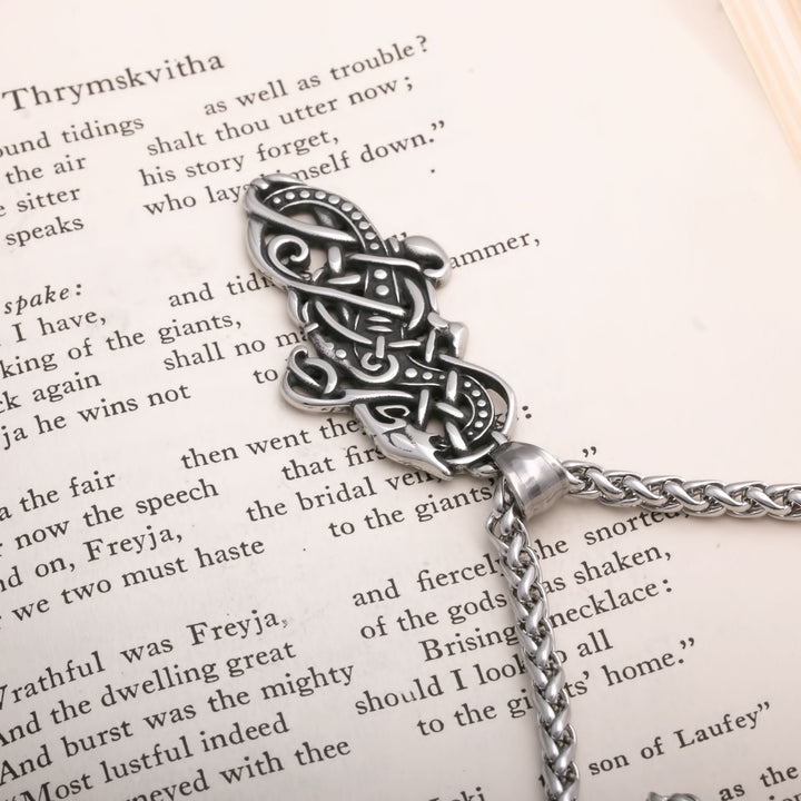 Dragon Knot Viking Pendant Necklace 316L Stainless Steel - view 4