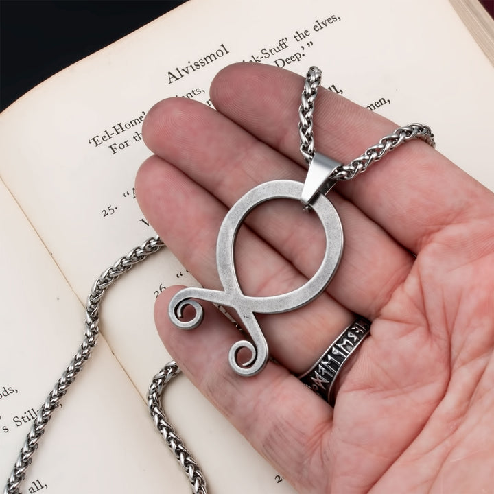 Troll Cross Pendant Necklace Stainless Steel Viking