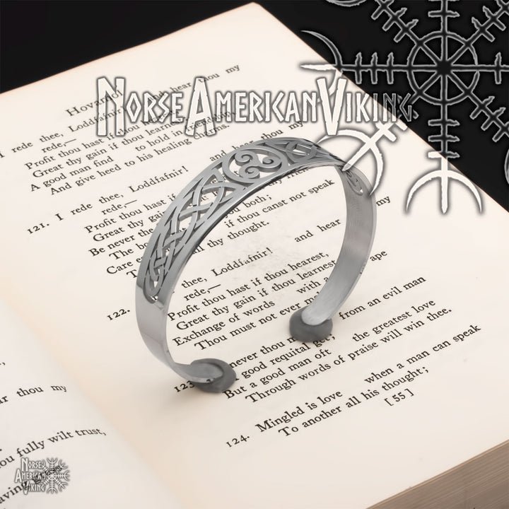 Celtic Norse Knot Cuff Bracelet 316L Stainless Steel