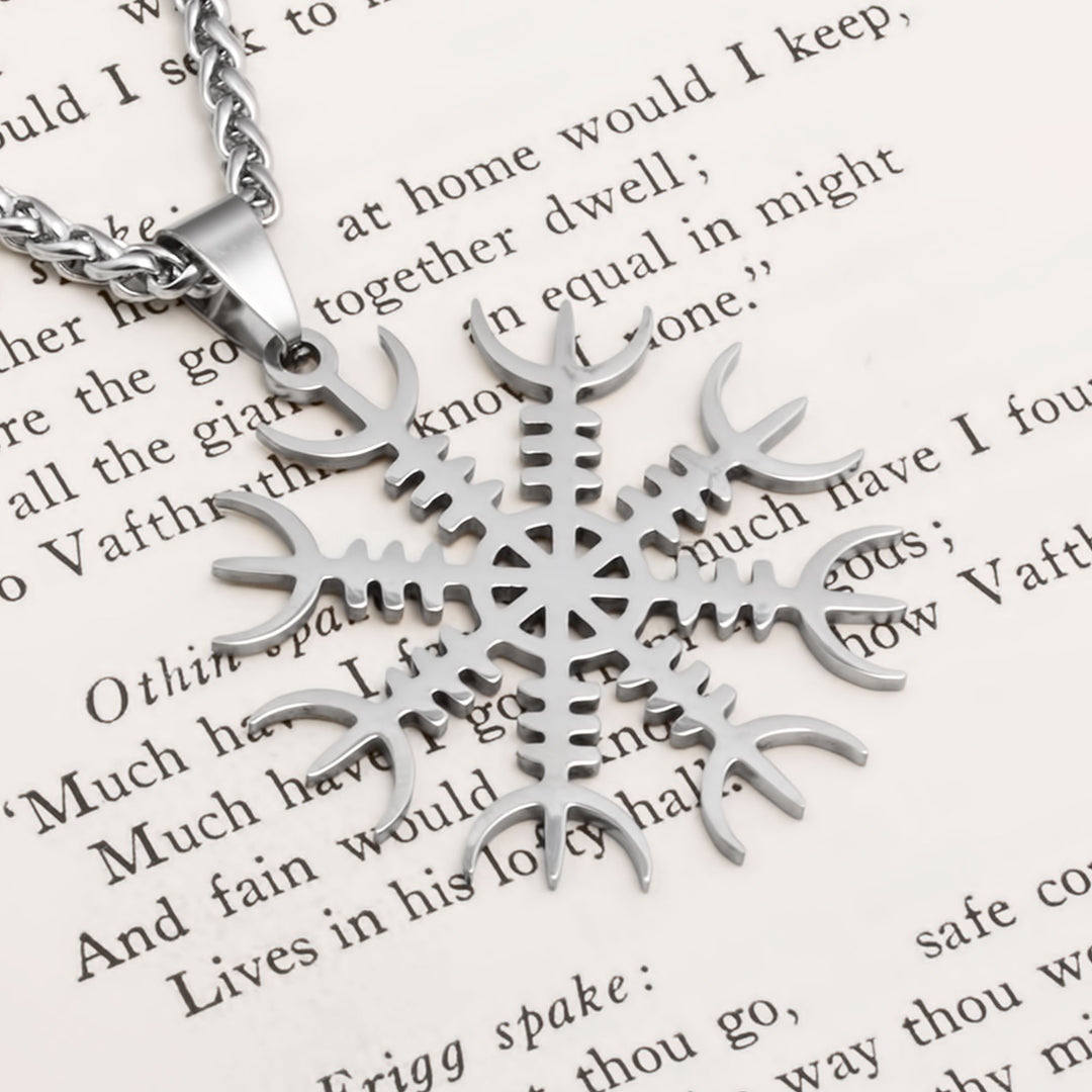 Viking Helm of Awe Stainless Steel Pendant Necklace