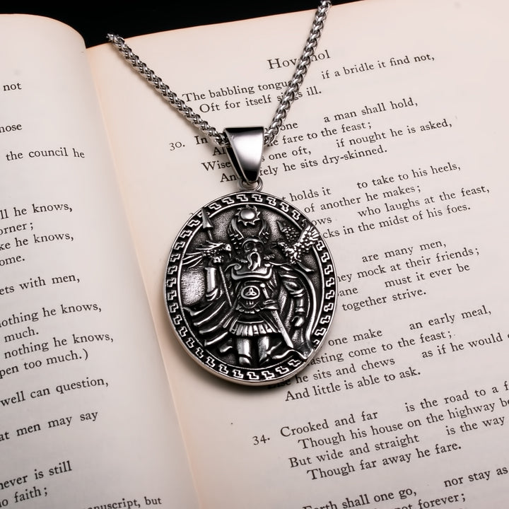 Raven Viking Pendant Necklace 316L Stainless Steel
