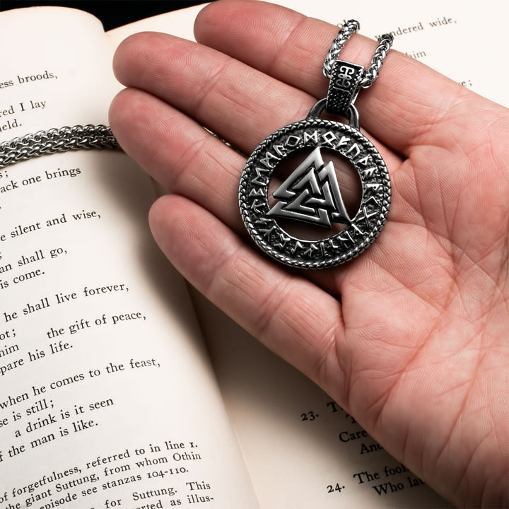 Valknut Viking Pendant Necklace 316L Stainless Steel