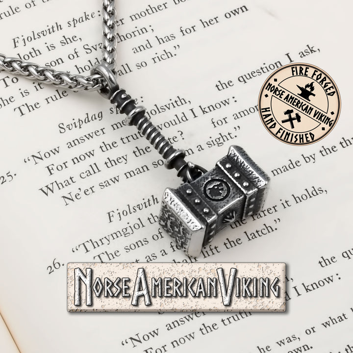 Viking Mjolnir Thor's Hammer Stainless Steel Pendant Necklace