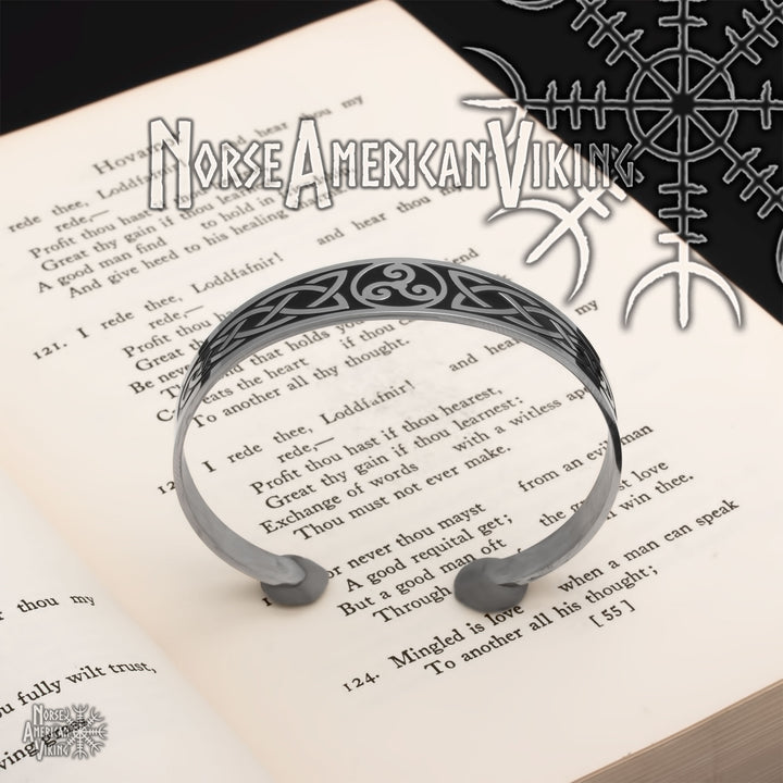 Celtic Norse Knot Cuff Bracelet 316L Stainless Steel