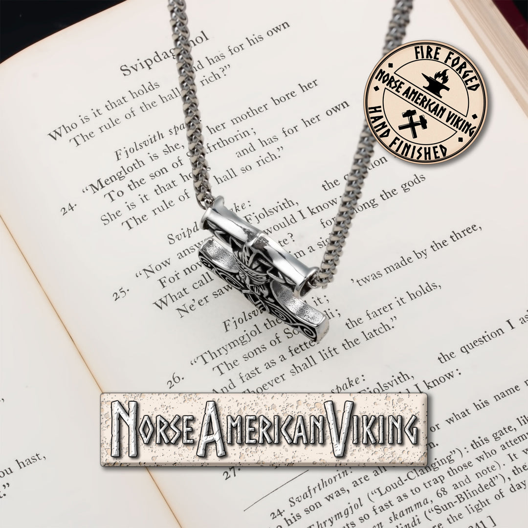 Viking Mjolnir Thor's Hammer Stainless Steel Pendant Necklace