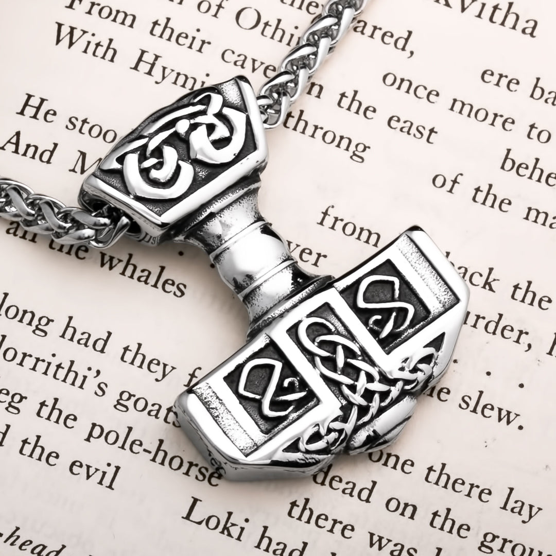 Mjolnir Viking Pendant Necklace 316L Stainless Steel
