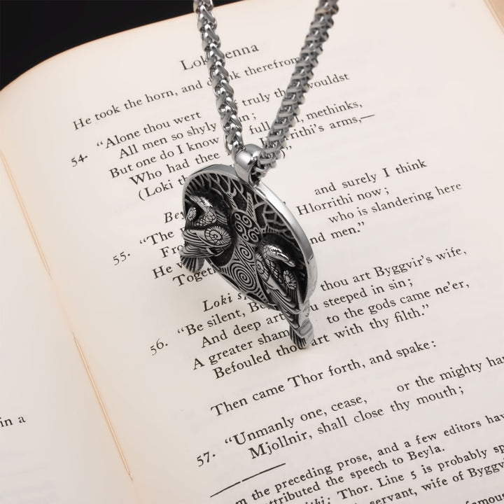 Ravens Tree Triskele Pendant Necklace Stainless Steel Viking