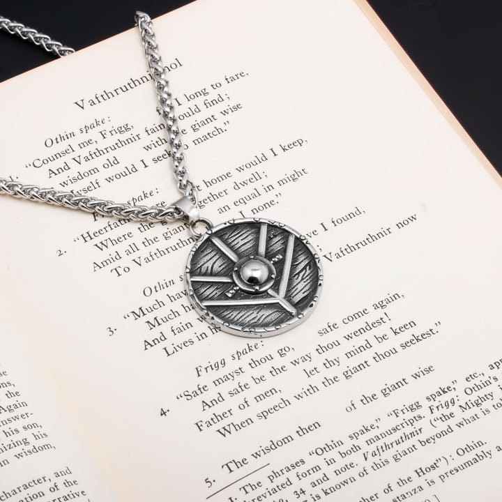 Shield Viking Pendant Necklace 316L Stainless Steel