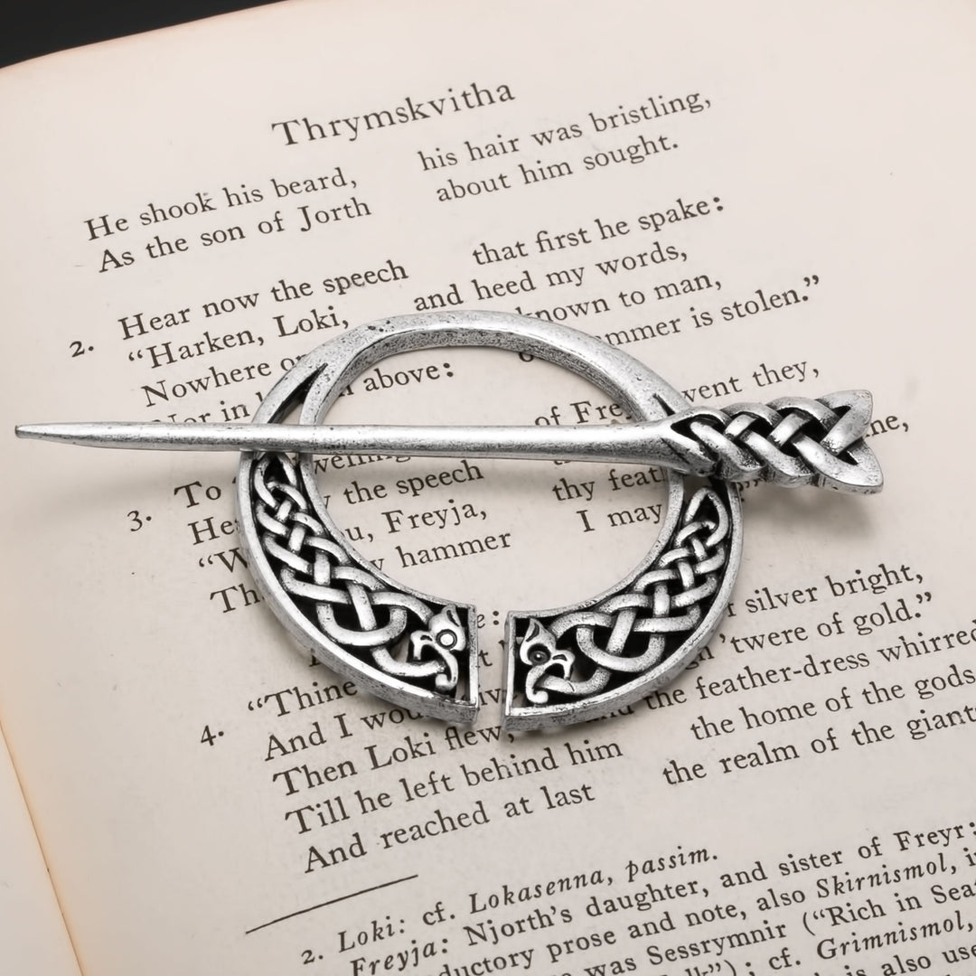 Viking Dragon Plait Borre Fibula Brooch