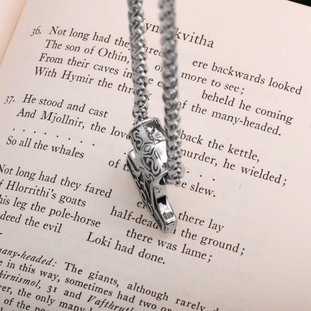 Viking Mjolnir Thor's Hammer Stainless Steel Pendant Necklace Small