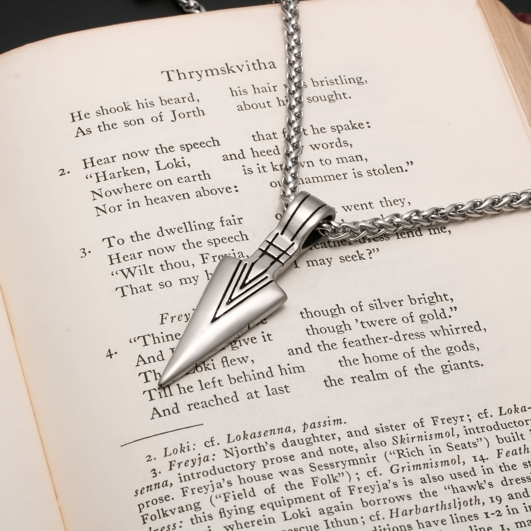 Viking Gungnir Stainless Steel Pendant Necklace