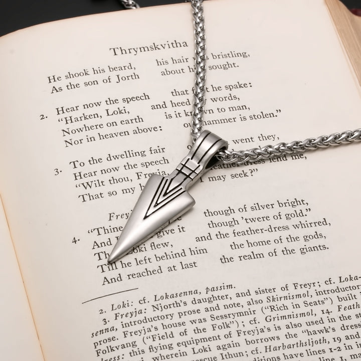 Viking Gungnir Stainless Steel Pendant Necklace