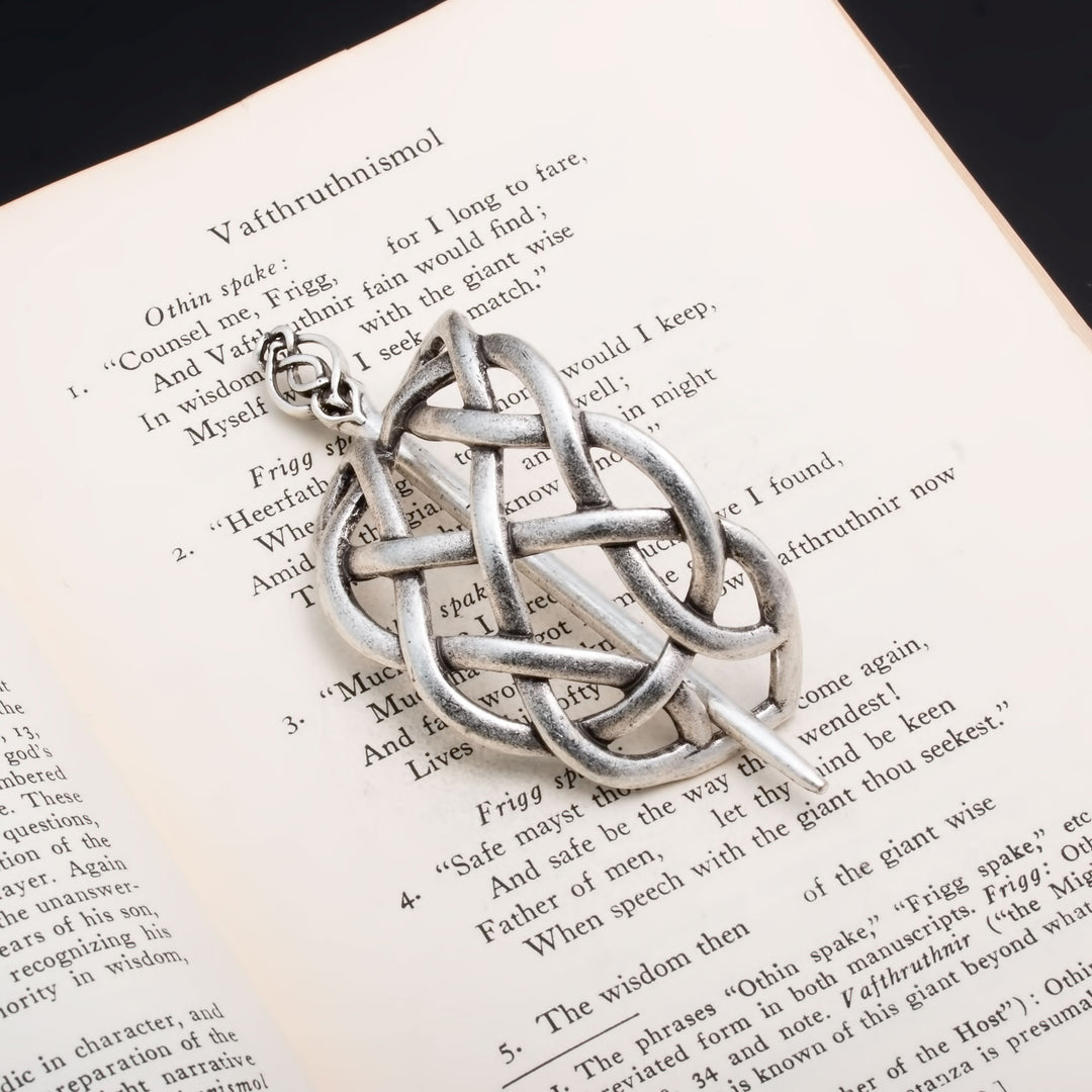 Viking Norse Celtic Infinity Knot Hair Pin Silver