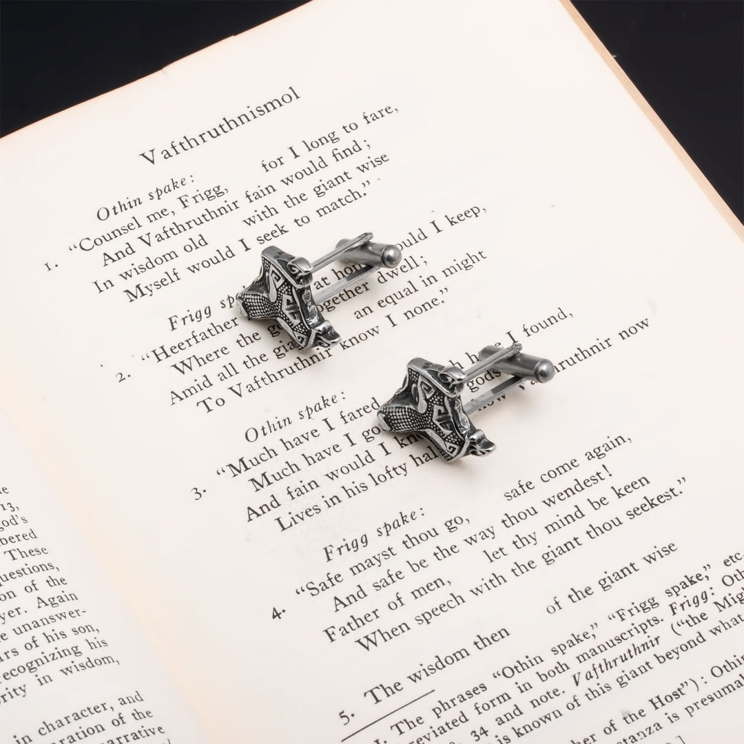 Fenrir Wolf Viking Cufflinks 316L Stainless Steel