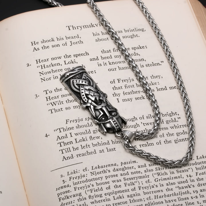 Odin Totem Pendant Necklace Stainless Steel Viking