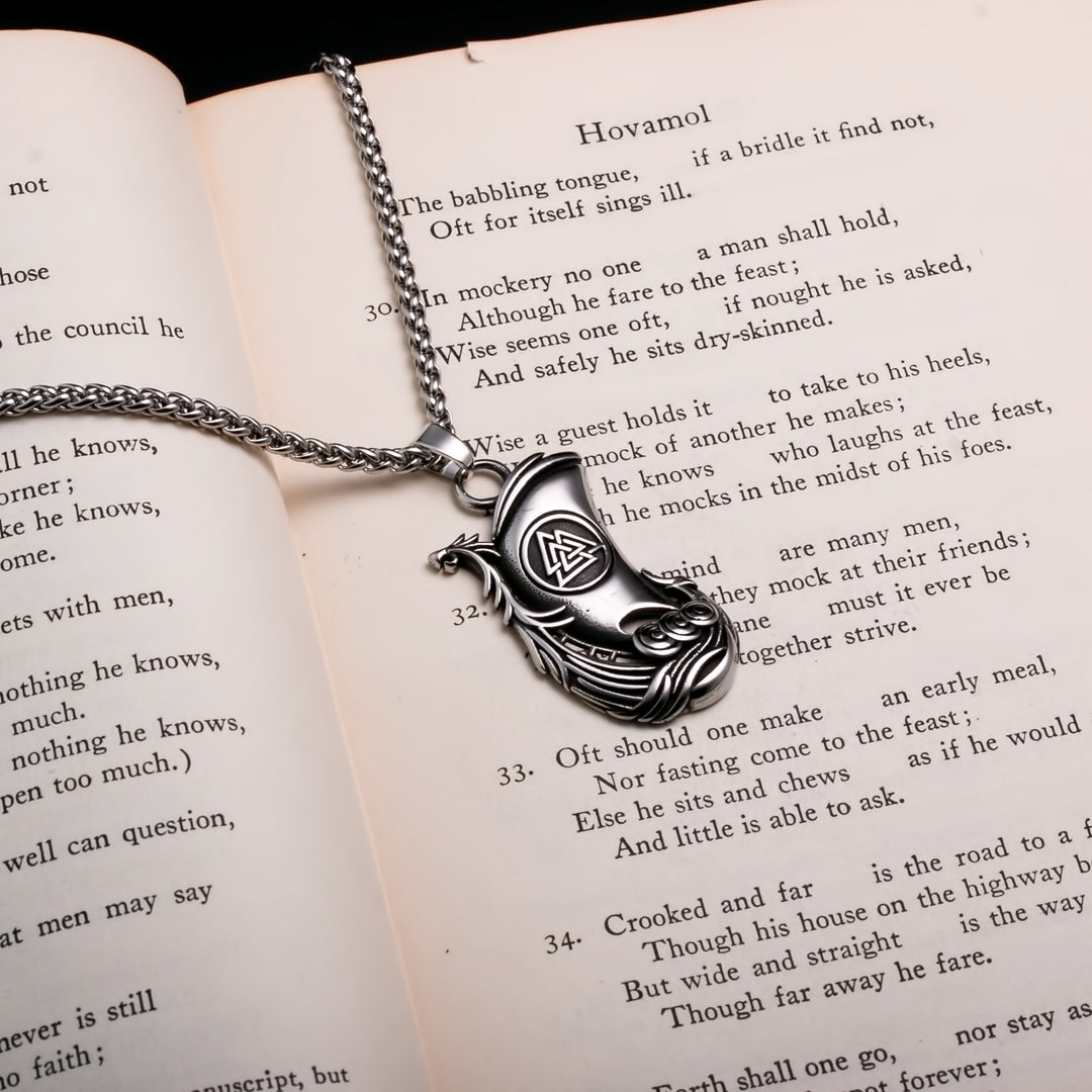 Viking Long Ship Stainless Steel Pendant Necklace