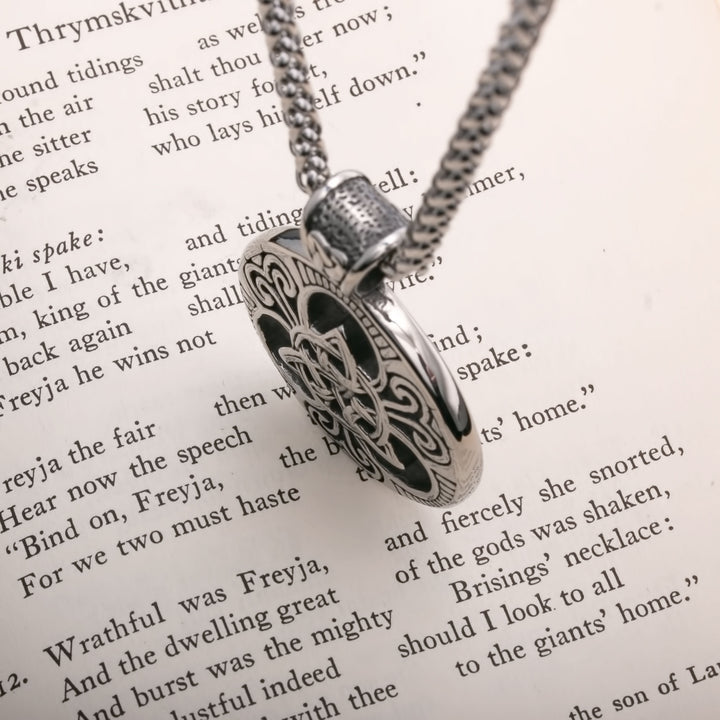 Celtic Trinity Knot Medallion Viking Pendant Necklace 316L Stainless Steel