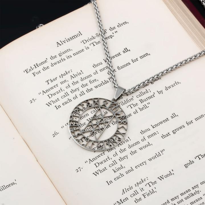 Web of Wyrd Rune Pendant Necklace Stainless Steel Viking