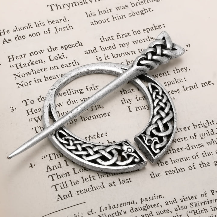 Viking Dragon Plait Borre Fibula Brooch