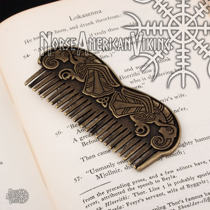 Viking Raven Hair Beard Comb